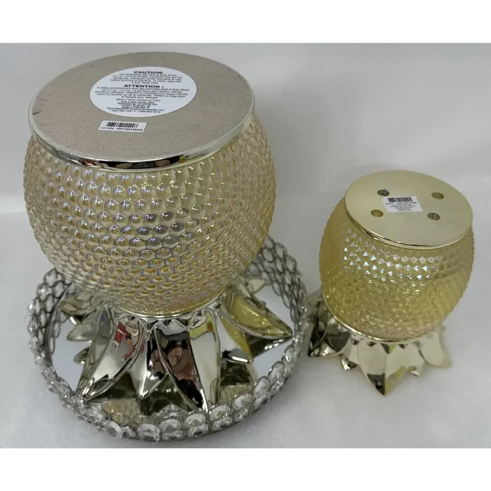 New Bath & Body Works~3 Wick Pineapple Candle Holder + Foaming Hand Soap Holder